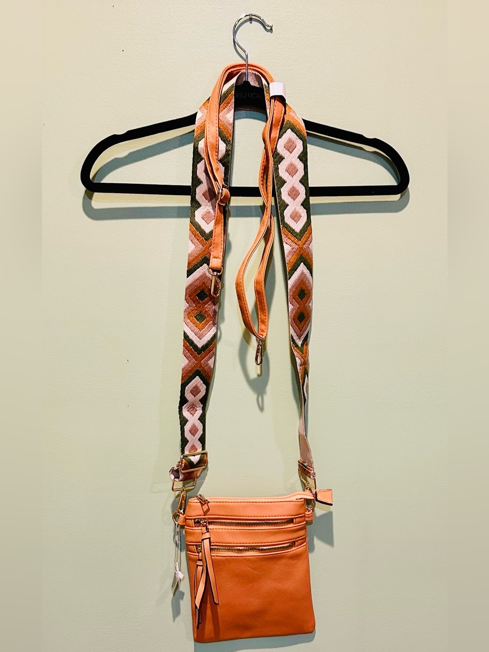 Women’s Crossbody Bag with Embroidered Strap